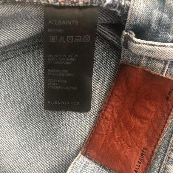 ALLSAINTS ASHBY Low Rise Skinny Fit Jeans Size 27 - Picture 6 of 6